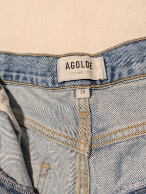 AGOLDE Dee Light Blue High-Waisted Shorts